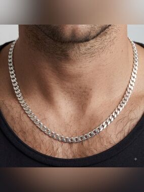 Italian Heavy Sterling Silver 20” ~26grams Curb Chain w/Lobster Claw 925…